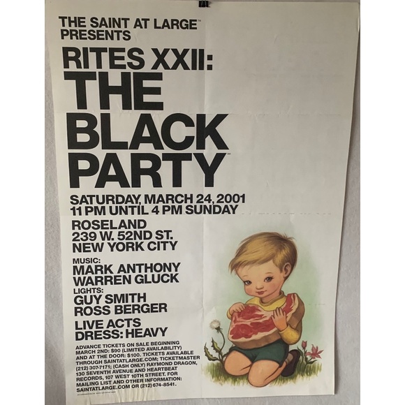 Poster Saint at Large Black Party 3/24/0128x20Printed poster